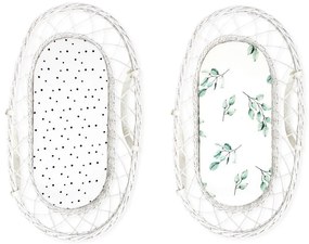 Lenzuolo Sleepee We Care per carrozzine, lettini e culle Pois neri/Eucalipto