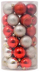 Palline decorative Rosso e Champagne per Albero di Natale Confezione 36 pz Viscio