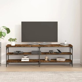 Mobile tv rovere fumo 160x30x50 cm in legno multistrato