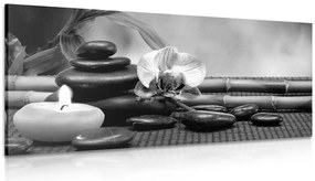 Quadro su tela – Natura morta Feng Shui in bianco e nero