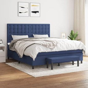 Giroletto A Molle Con Materasso Blu 160x200 Cm İn Tessuto /