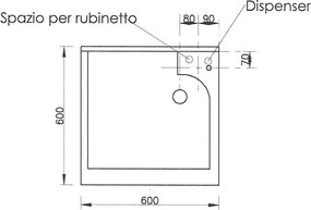 Mobile Lavatoio 60x60x85cm 2 Ante Asse in Termoplastico Montegrappa Marella Bianco...