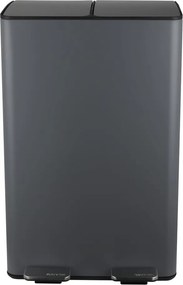 Cestino per la spazzatura grigio scuro in acciaio per raccolta differenziata/con pedale 2x30 l Aliya – Spirella
