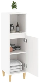Armadietto da bagno bianco 30x30x100 cm in legno multistrato