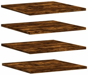 Mensole parete 4pz rovere fumo 40x40x1,5 cm legno multistrato