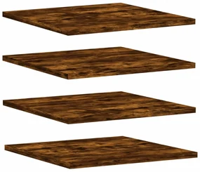 Mensole parete 4pz rovere fumo 40x40x1,5 cm legno multistrato