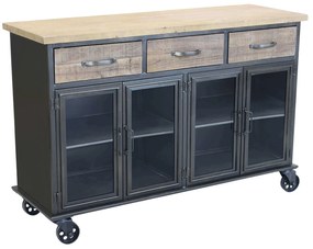 CALY - madia industrial in acciaio e legno