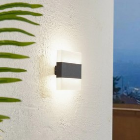 Applique da esterno Lindby LED Branor, alluminio, grigio scuro, IP54