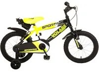 Bicicletta per Bambino 16 2 Freni Sportivo Giallo Neon e Nero