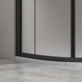 Box doccia semicircolare 90x90 telaio nero vetro satinato | KF2000BS - KAMALU