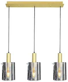Lampadario a sospensione con filo ARCADIA 3xE27/60W/230V oro/fumé