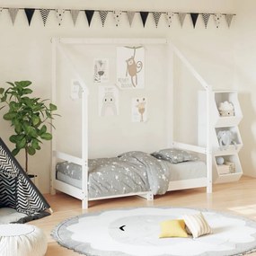 Giroletto Per Bambini Bianco 70x140cm İn Legno Massello Di Pino /