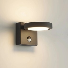 Lucande Applique da esterni LED Belna, metallo, sensore, IP54