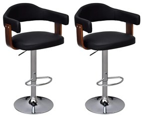 Sgabelli Da Bar 2 Pz İn Legno Curvato /