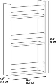 Mensola Sospesa Portariviste 3 Ripiani 54x14x90 Mara Rovere