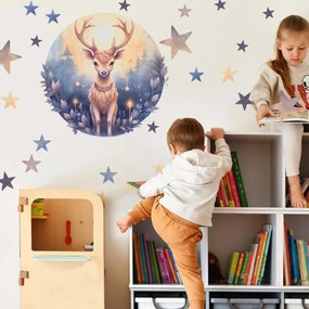 Adesivo murale per bambini - Piccolo cervo magico | Inspio