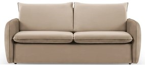Divano letto in velluto beige 194 cm Vienna - Cosmopolitan Design