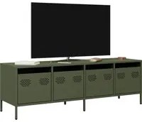 Mobile TV Verde Oliva 135x39x43,5cm Acciaio Laminato a Freddo 851308