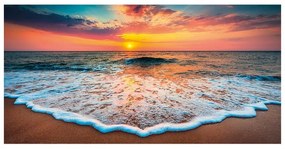 Stampa su tela Tramonto in spiaggia, multicolore 140 x 70 cm