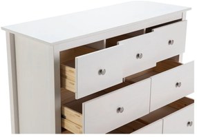 Cassettiera bassa bianca in legno di pino massiccio 110x80 cm Berna - Marckeric