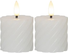 Set di 2 candele LED in cera bianca, altezza 7,5 cm Flamme Swirl - Star Trading