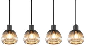 Lampadario nero con paralume in vetro ø 15 cm Tarifa - Trio