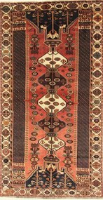 Shiraz Tappeto 300 x 160 Rosso (Iran) Annodato A Mano