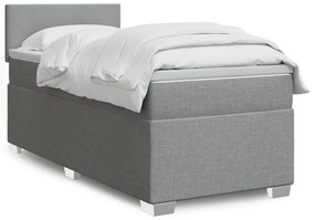 Giroletto A Molle Con Materasso Grigio Chiaro100x200 Cm Tessuto /