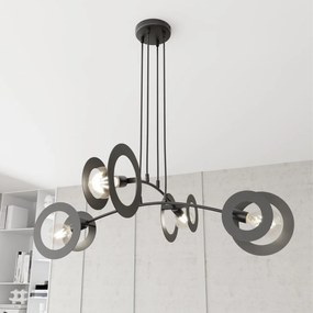 Lampadario a sospensione in acciaio EUFORIA 4 nero 4xE27
