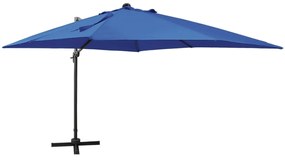 Ombrellone A Sbalzo Con Palo E Luci A Led Azzurro 300 Cm /