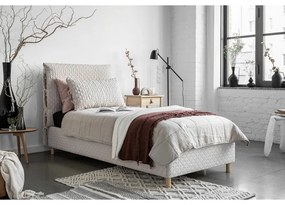 Letto singolo imbottito beige con rete 90x200 cm Sleepy Luna - Miuform
