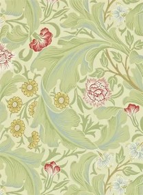 Morris & Co Carta da parati Leicester - Green/ Coral