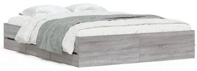 Giroletto cassetti grigio sonoma 140x200 cm legno multistrato