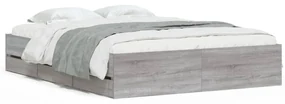 Giroletto cassetti grigio sonoma 140x200 cm legno multistrato