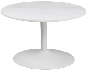 Tavolino rotondo bianco con piano in ceramica ø 60 cm Malta - Actona
