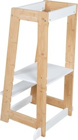 Torre di apprendimento bianca in bambù – Roba