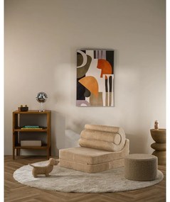 Poltrona per bambini marrone chiaro con rivestimento in velluto a coste Flipster – Wigiwama