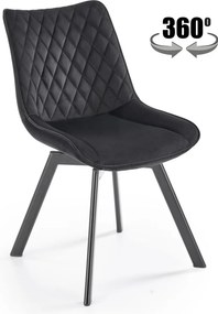 Sedia K520 velluto nero