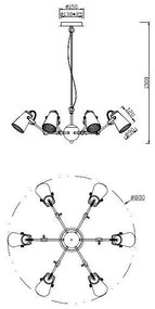 Trio - Lampadario a sospensione con filo EDWARD 6xE14/40W/230V