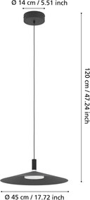 Eglo 902183 - LED RGBW dimmerabile lampada a sospensione su cavo CONOMAVILLA-Z LED/15,5W/230V nero