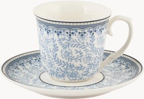 Set di 2 tazzine da caffè in porcellana con piattino Blue Dream