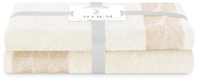 Asciugamani e teli da bagno in spugna di cotone color crema in set di 2 pezzi Allium - AmeliaHome