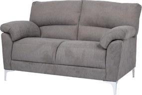 Divano in tessuto a 2 posti 146 cm braccioli imbottito GIADA Grigio