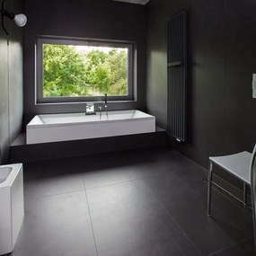 Piastrella da pavimento e rivestimento interno 50 x 100 cm Sp. 3.5 mm rettificato Concrete Negro in gres porcellanato nero opaco traffico intenso (pei 4/5) R9