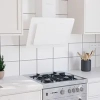 Cappa a Parete 60 cm in Acciaio Inox e Vetro Temperato Bianco 51663