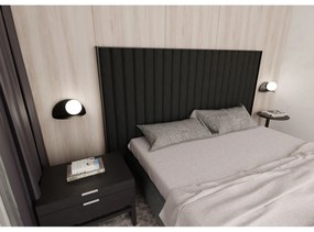 Applique 1 Luce Indiretta Agni Con Base In Acciaio Nero E Vetro Opale