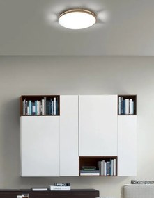 Plafoniera LED moderno Aurora, dorato Ø 42 cm, luce con 3 temperature di colore dimmerabile NOVECENTO