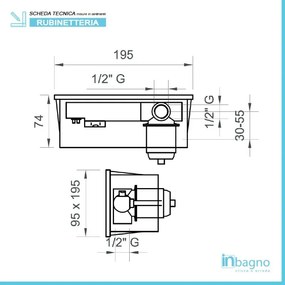 Miscelatore lavabo incasso serie Italia cromo con corpo di incasso