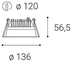 LED2-LED Faretto da incasso bagno dimmerabile ZETA LED/15W/230V 4000K IP44