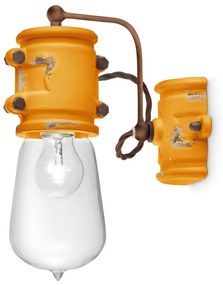 Applique Vintage Urban Ferro E Ceramica Giallo 1 Luce E27 22Cm